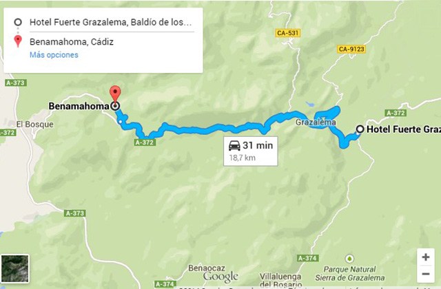 Trail from Fuerte Grazalema to Benamahona