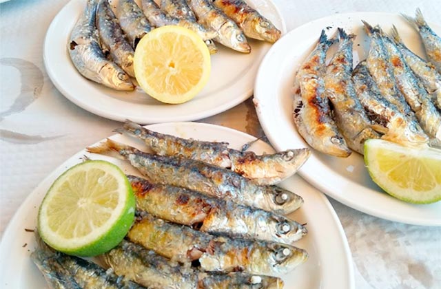 Espetos , Grilled Fish in Malagueta Beach, Malaga, Andalusia