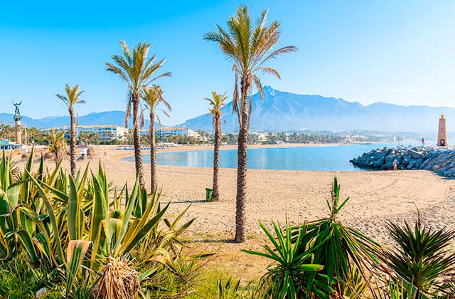 Beaches in Andalucia - Puerto Banus beach Marbella