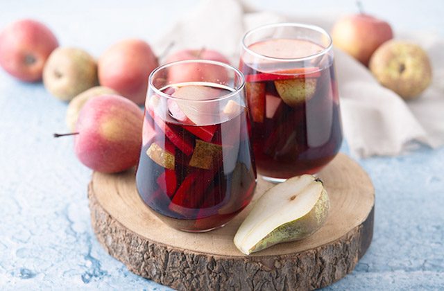 sangria y fruta